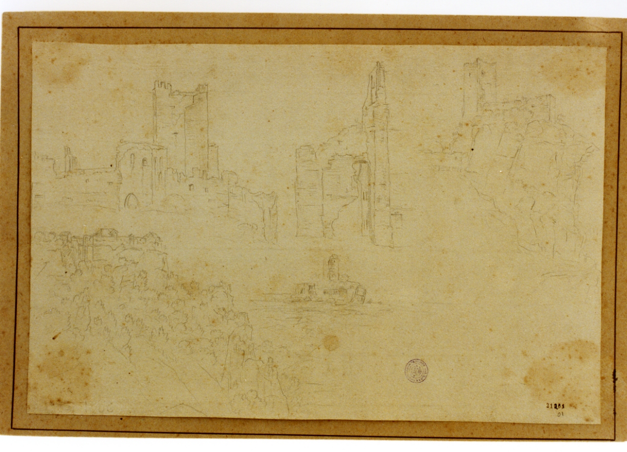 studio di case e di ruderi (disegno) - ambito danese (metà sec. XIX)