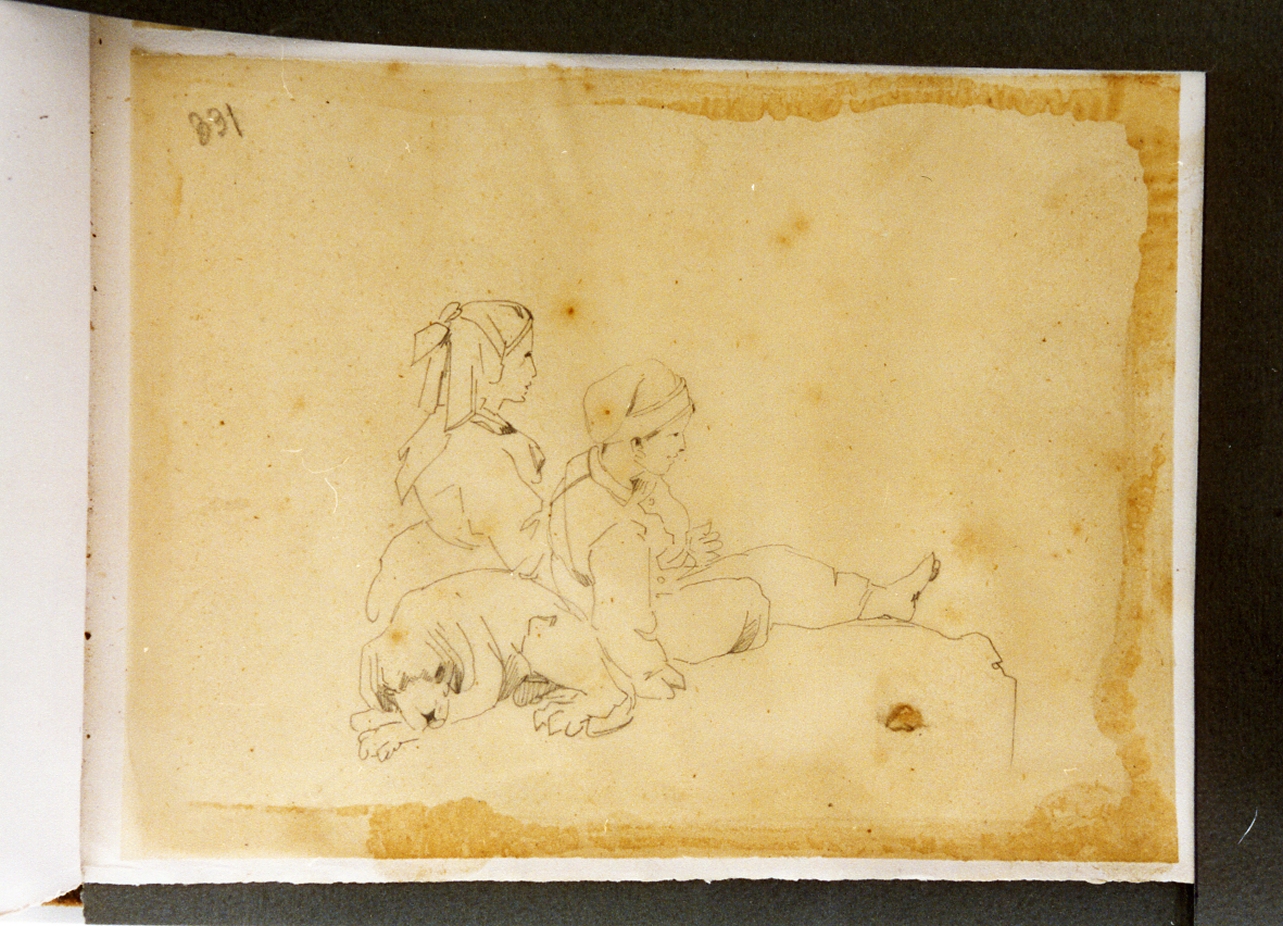 studio di bambini (disegno) di Carelli Consalvo (sec. XIX)