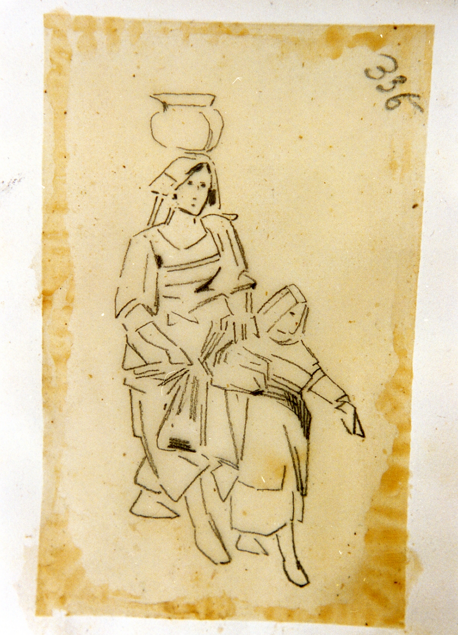 studio di donna (disegno) di Carelli Consalvo (sec. XIX)