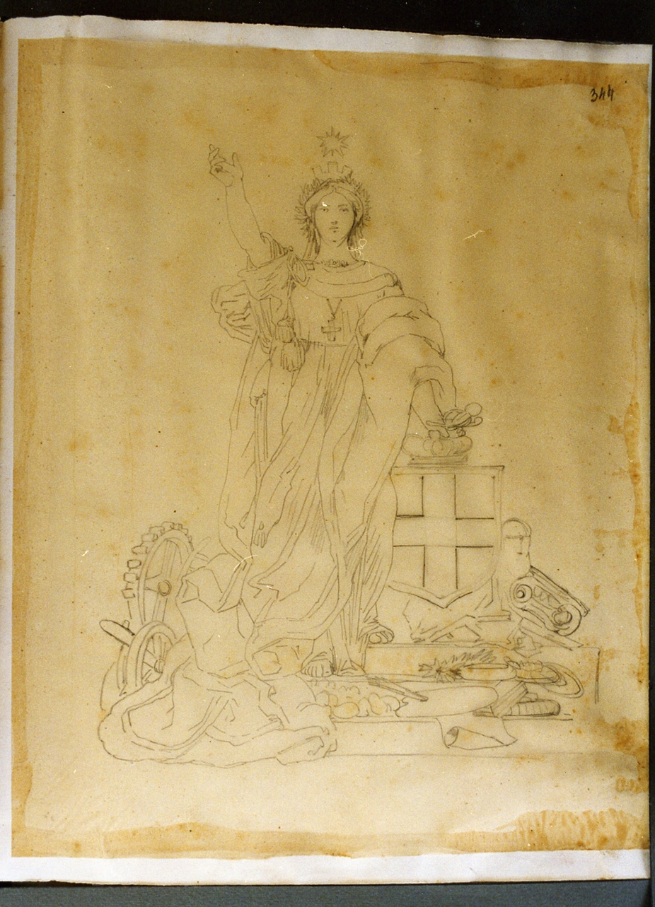 studio di figura allegorica (disegno) di Carelli Consalvo (sec. XIX)