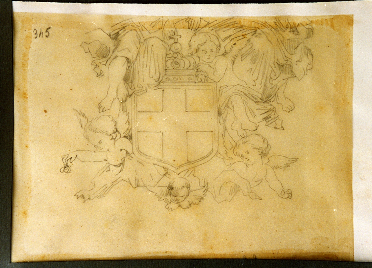 studio di stemma (disegno) di Carelli Consalvo (sec. XIX)