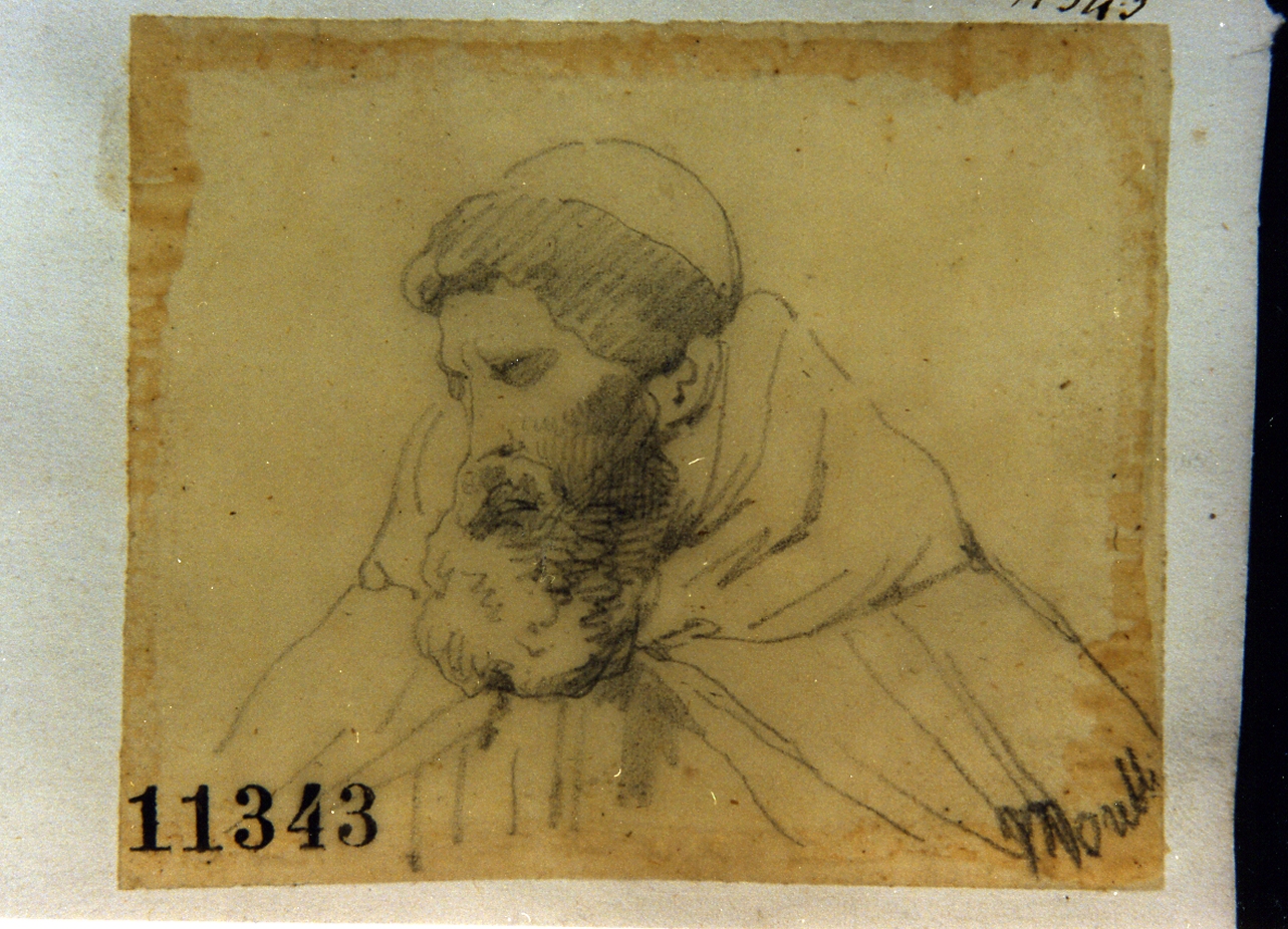 figura maschile (disegno) di Morelli Domenico (seconda metà sec. XIX)