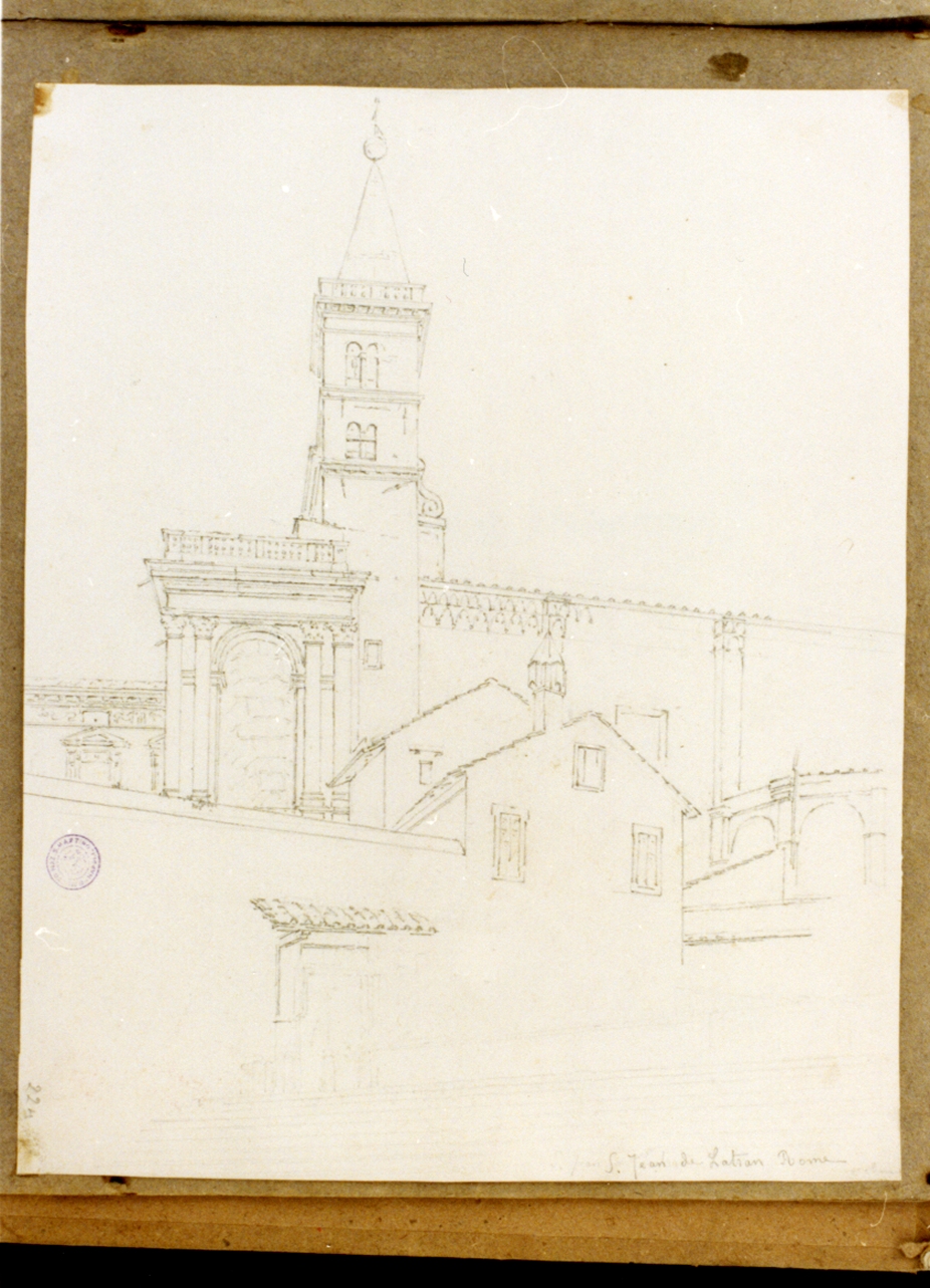 veduta di città (disegno) di Vervloet Frans (prima metà sec. XIX)