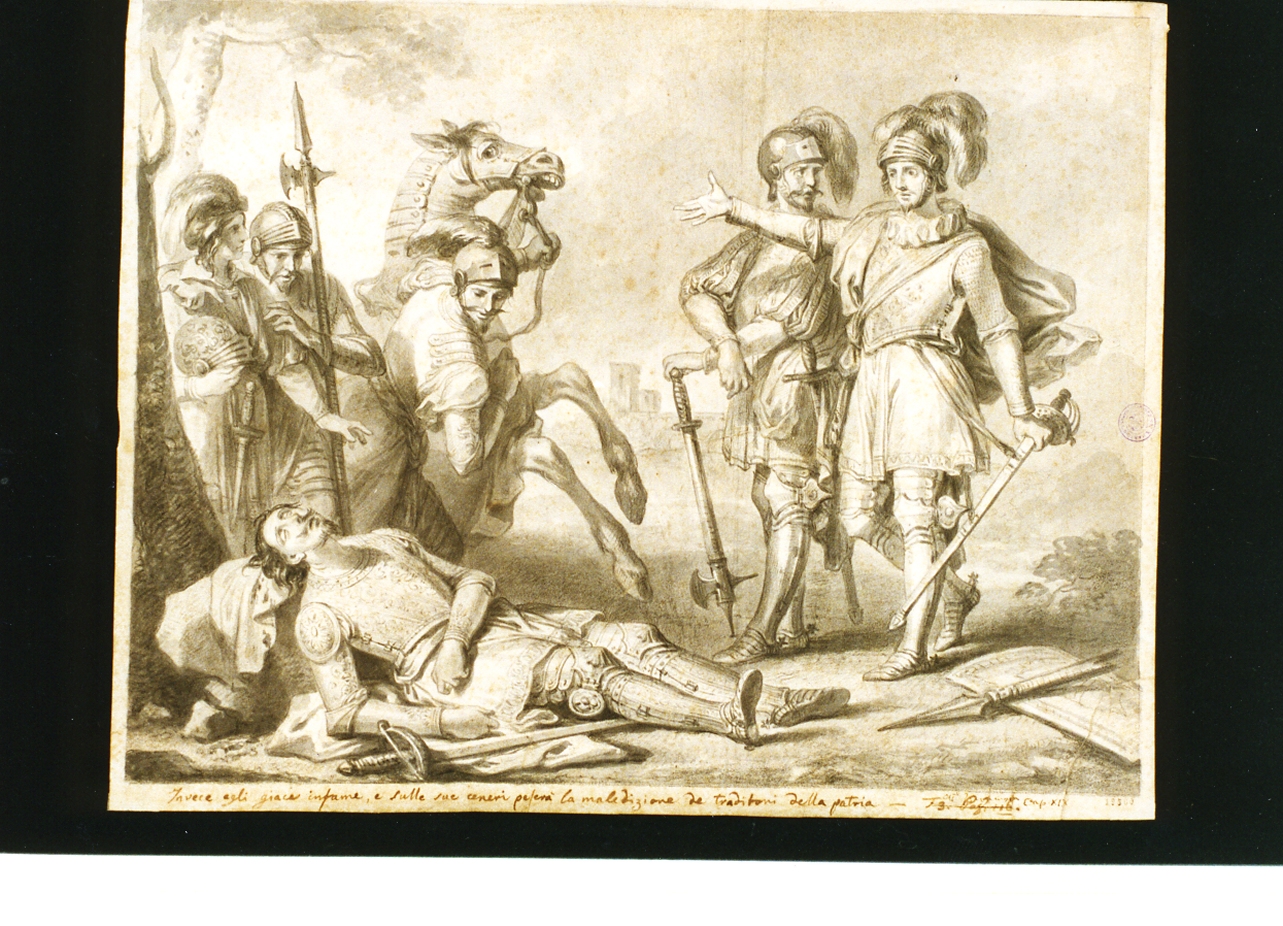 battaglia di Barletta (disegno) di Angiolini Napoleone (prima metà sec. XIX)