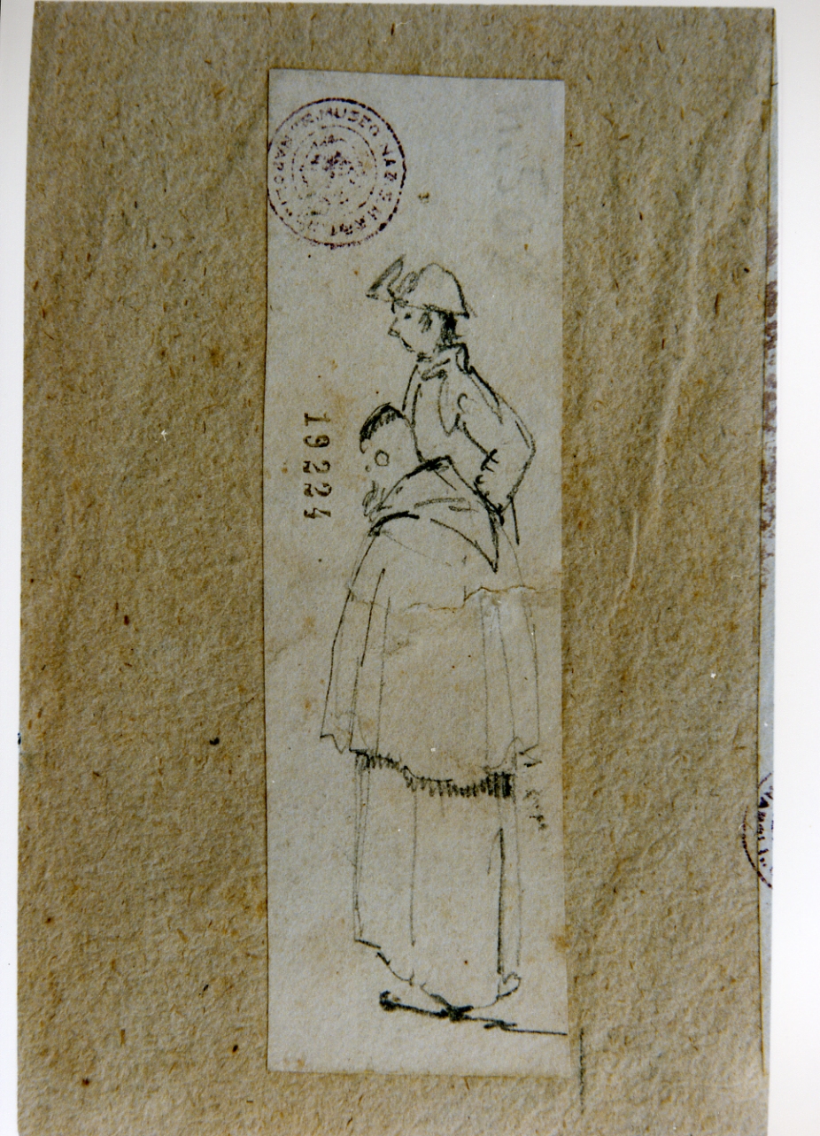 figure di un prete e di un uomo (disegno) di Gigante Giacinto (prima metà sec. XIX)