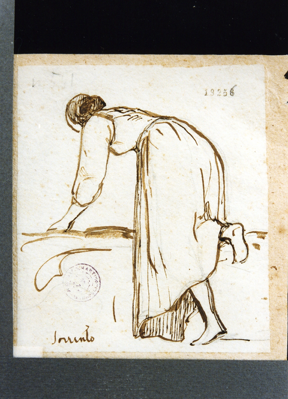 popolana al lavatoio (disegno) di Gigante Giacinto (prima metà sec. XIX)