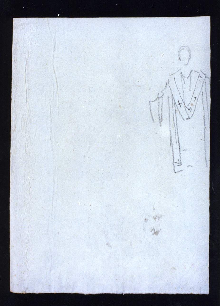 figura in abito talare (disegno) di Vetri Paolo (secc. XIX/ XX)