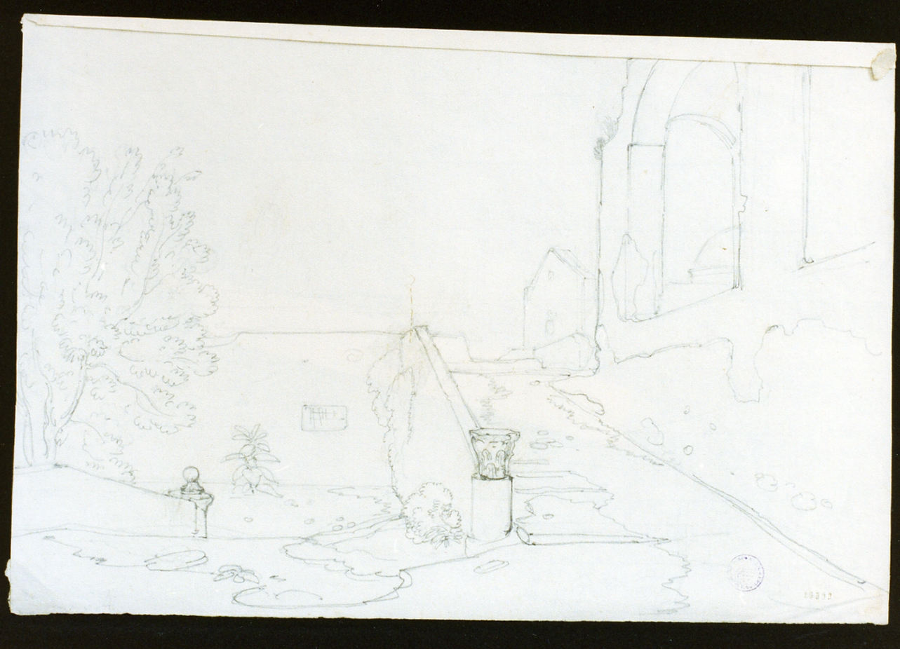 cimitero di Pozzuoli (disegno) di Vianelli Achille (prima metà sec. XIX)