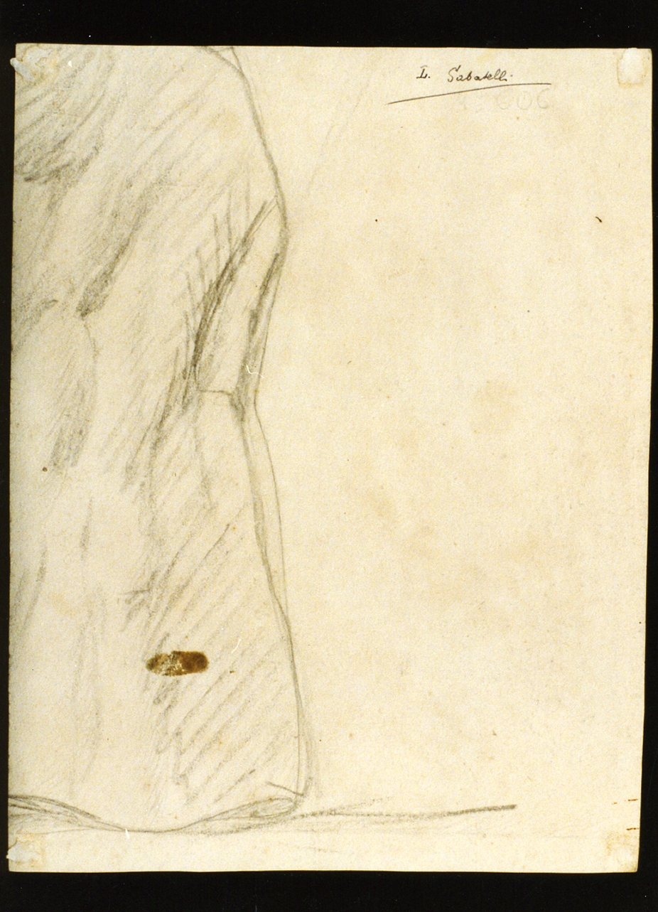 torso maschile (disegno) di Vianelli Achille (prima metà sec. XIX)
