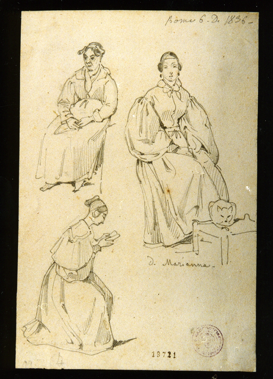 studio di figure femminili (disegno) di Vianelli Achille (prima metà sec. XIX)