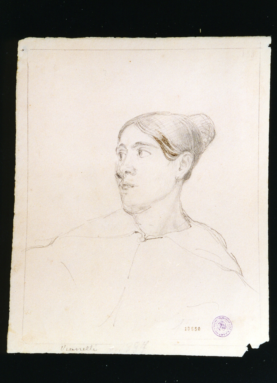 ritratto di donna (disegno) di Vianelli Achille (prima metà sec. XIX)