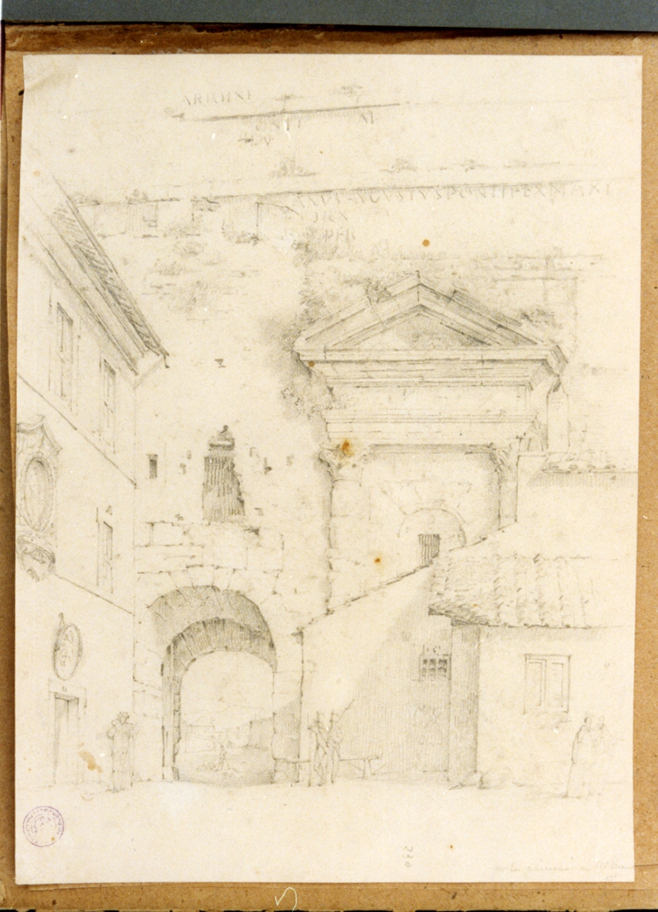 palazzi con figure (disegno) di Vervloet Frans (prima metà sec. XIX)