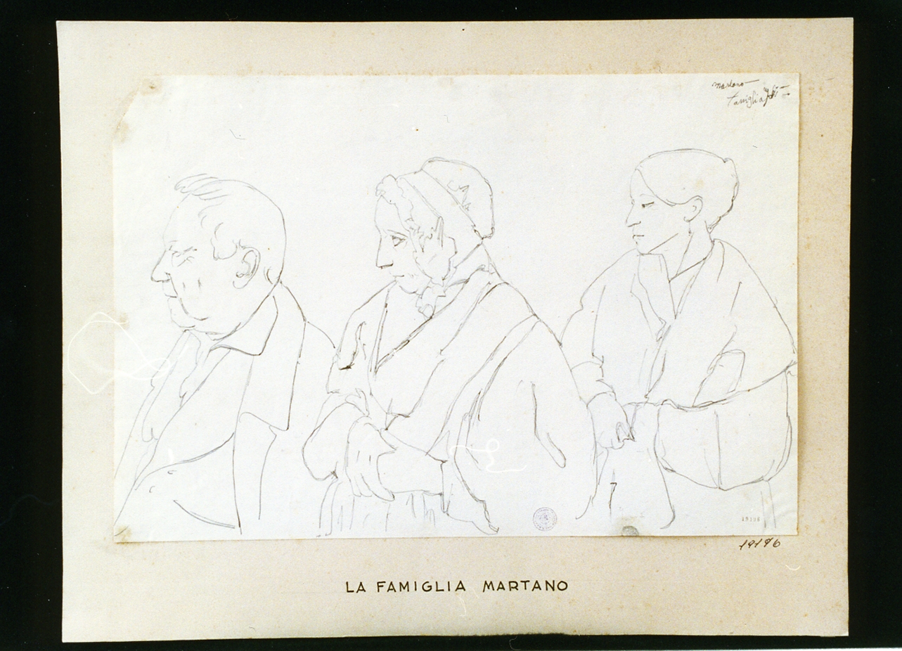 ritratto della famiglia Martano (disegno) di Gigante Giacinto (metà sec. XIX)