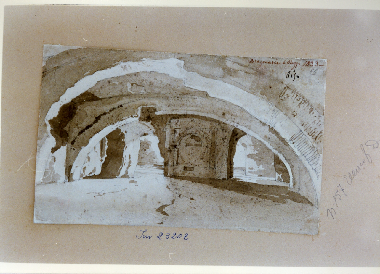interno della grotta Dragonaria (disegno) di Gigante Giacinto (sec. XIX)
