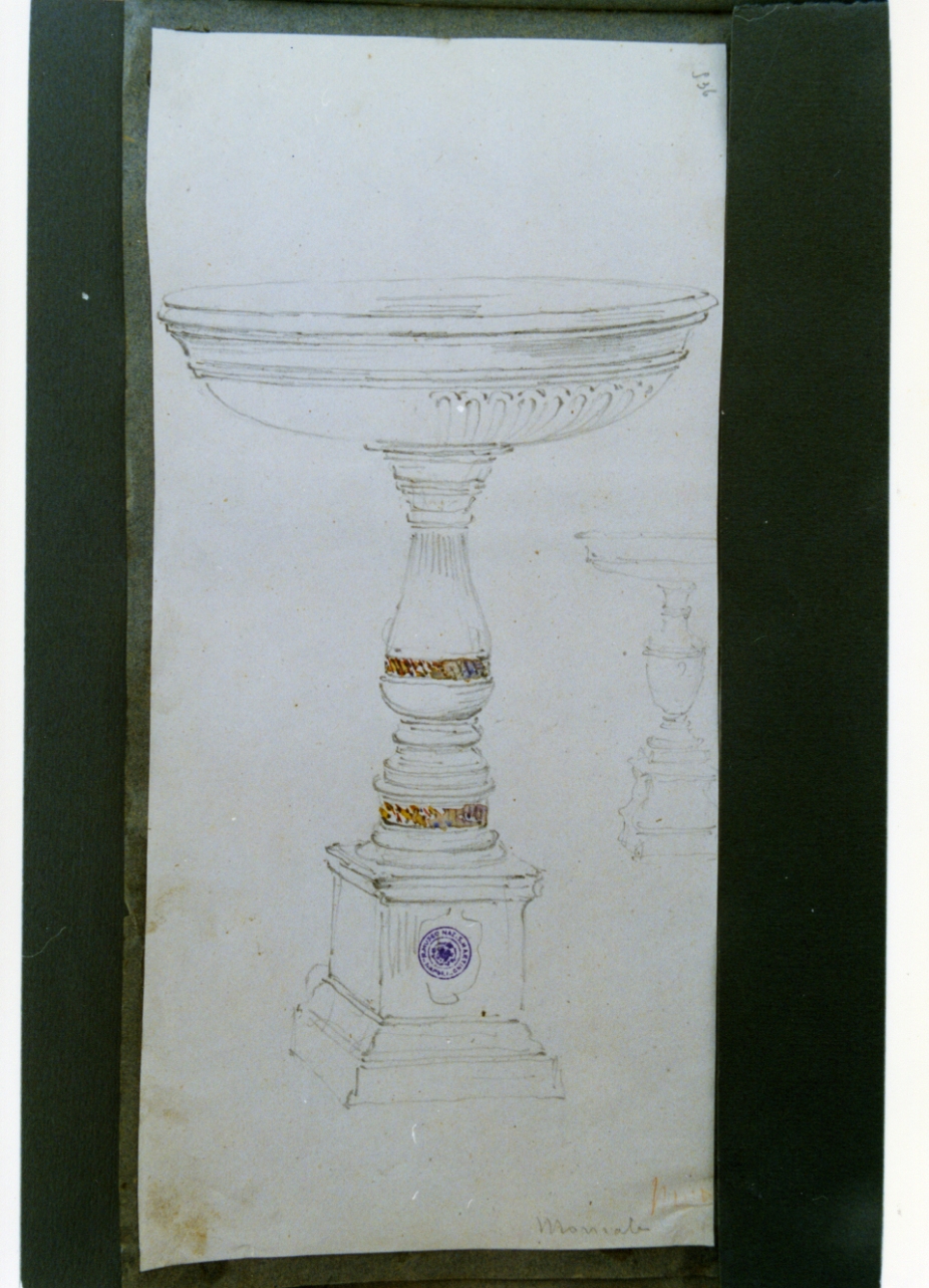 studio per acquasantiera (disegno) di Vervloet Frans (sec. XIX)