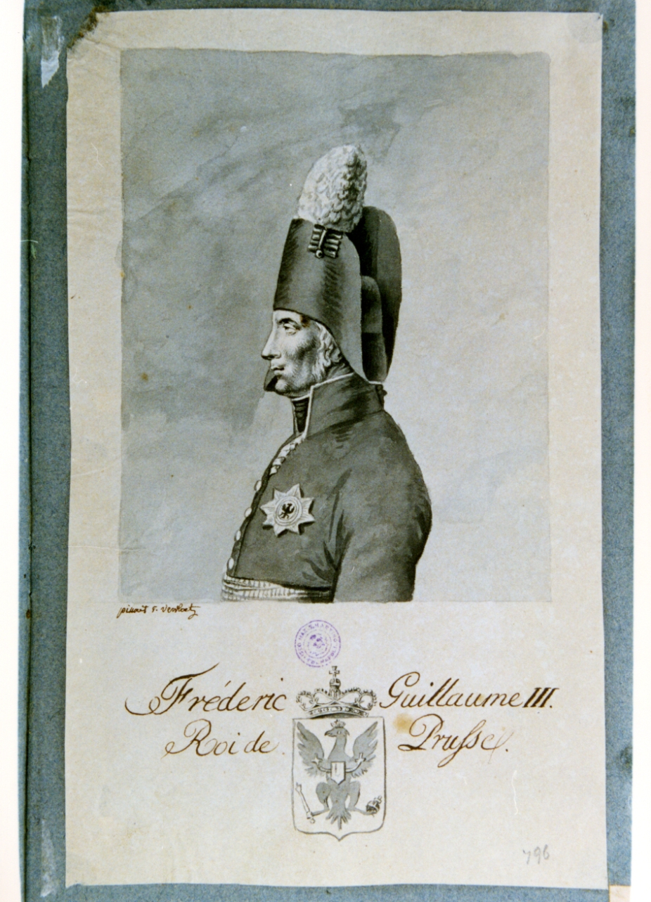 ritratto a mezza figura di Federico Guglielmo di Prussia (disegno) di Vervloet Frans (sec. XIX)
