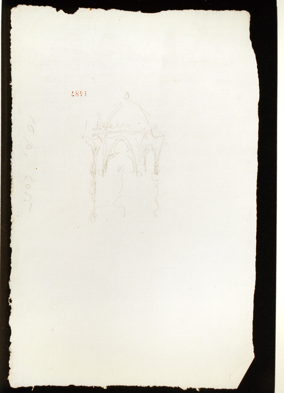 schizzo per scenografia con elemento architettonico (disegno) di Niccolini Antonio (scuola) (sec. XIX)