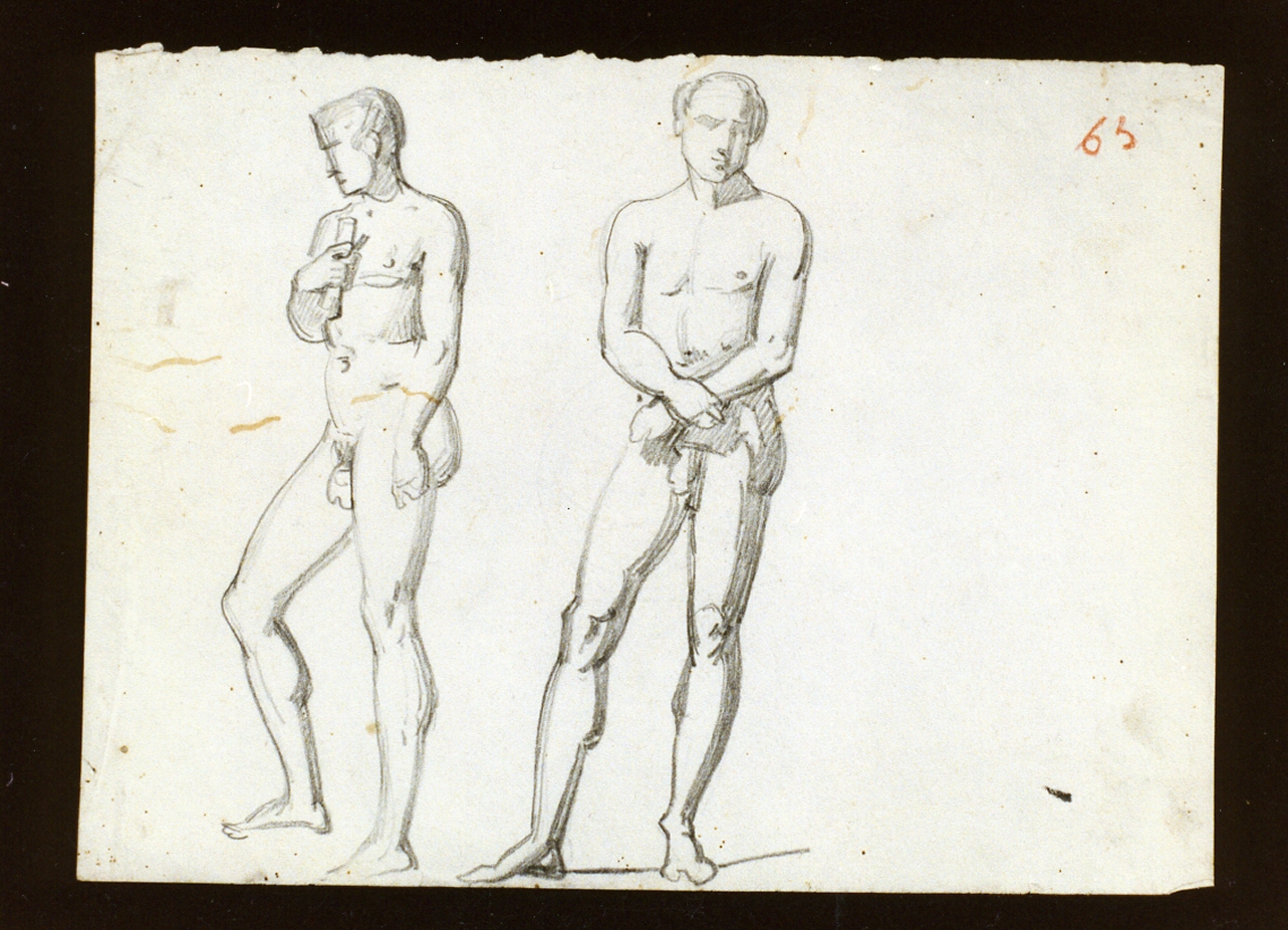studio di figure maschili nude (disegno) di De Vivo Tommaso (sec. XIX)