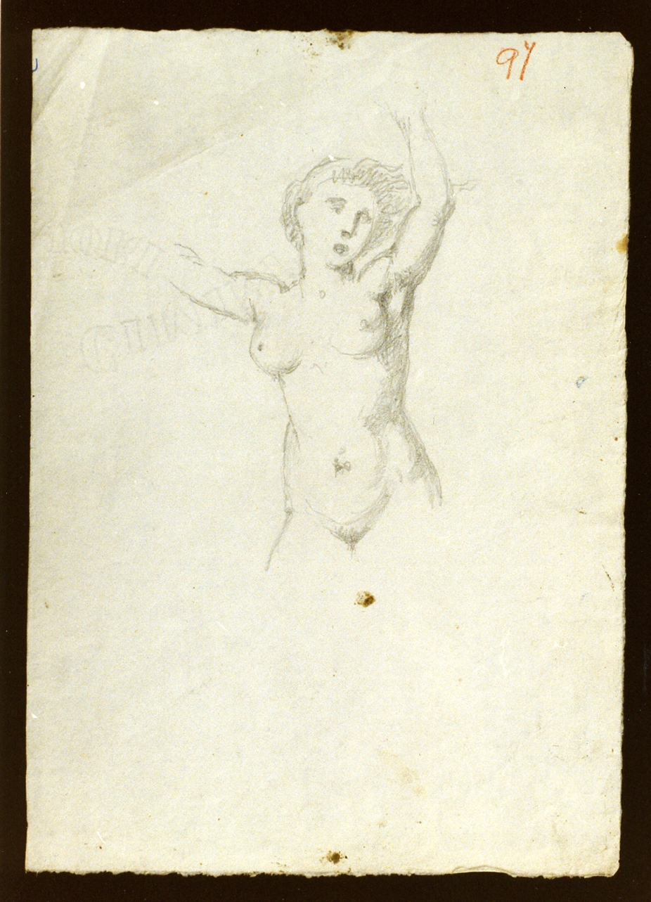 figura di figura femminile nuda (disegno) di De Vivo Tommaso (sec. XIX)