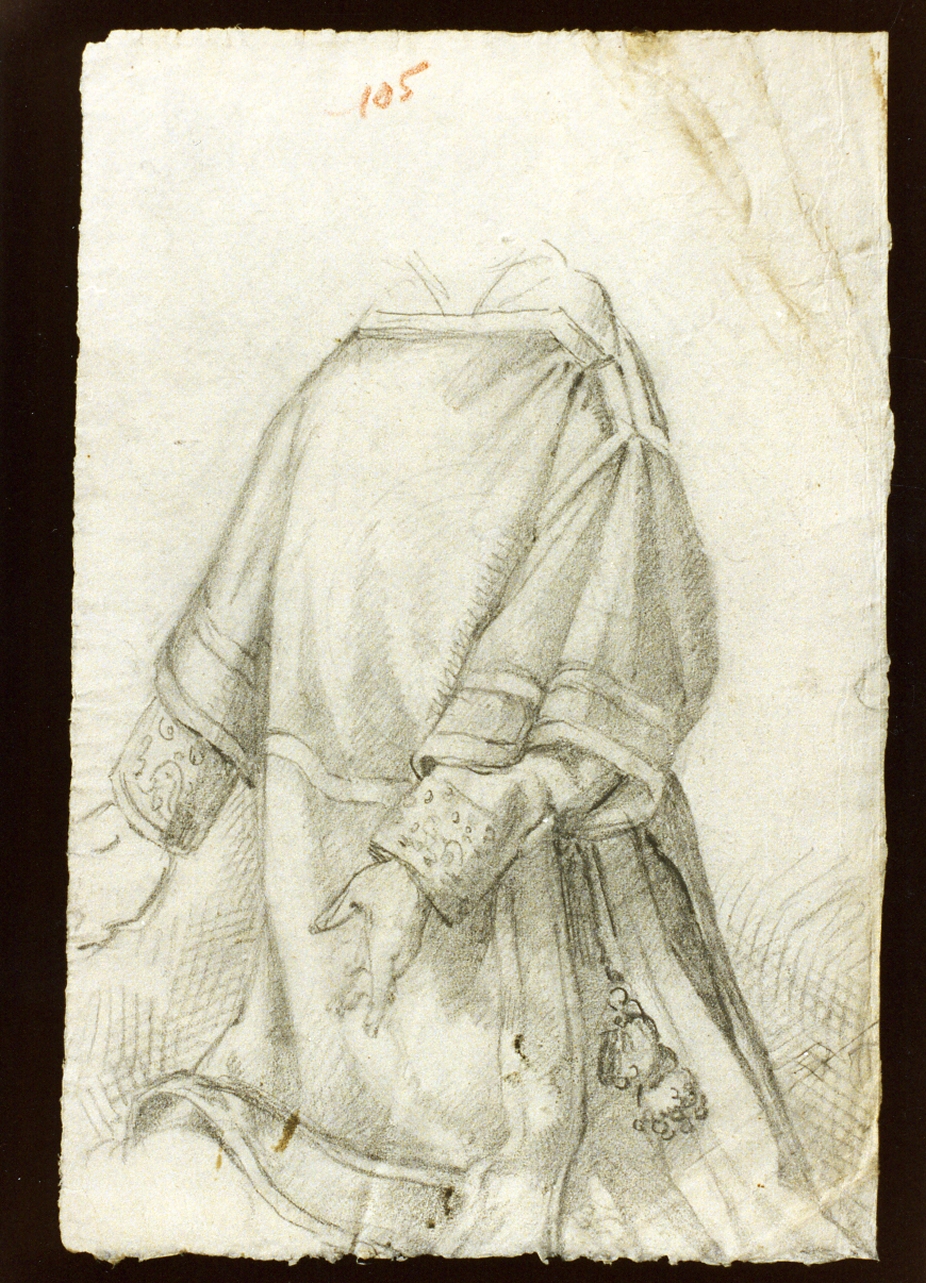studio di veste prelatizia (disegno) di De Vivo Tommaso (sec. XIX)