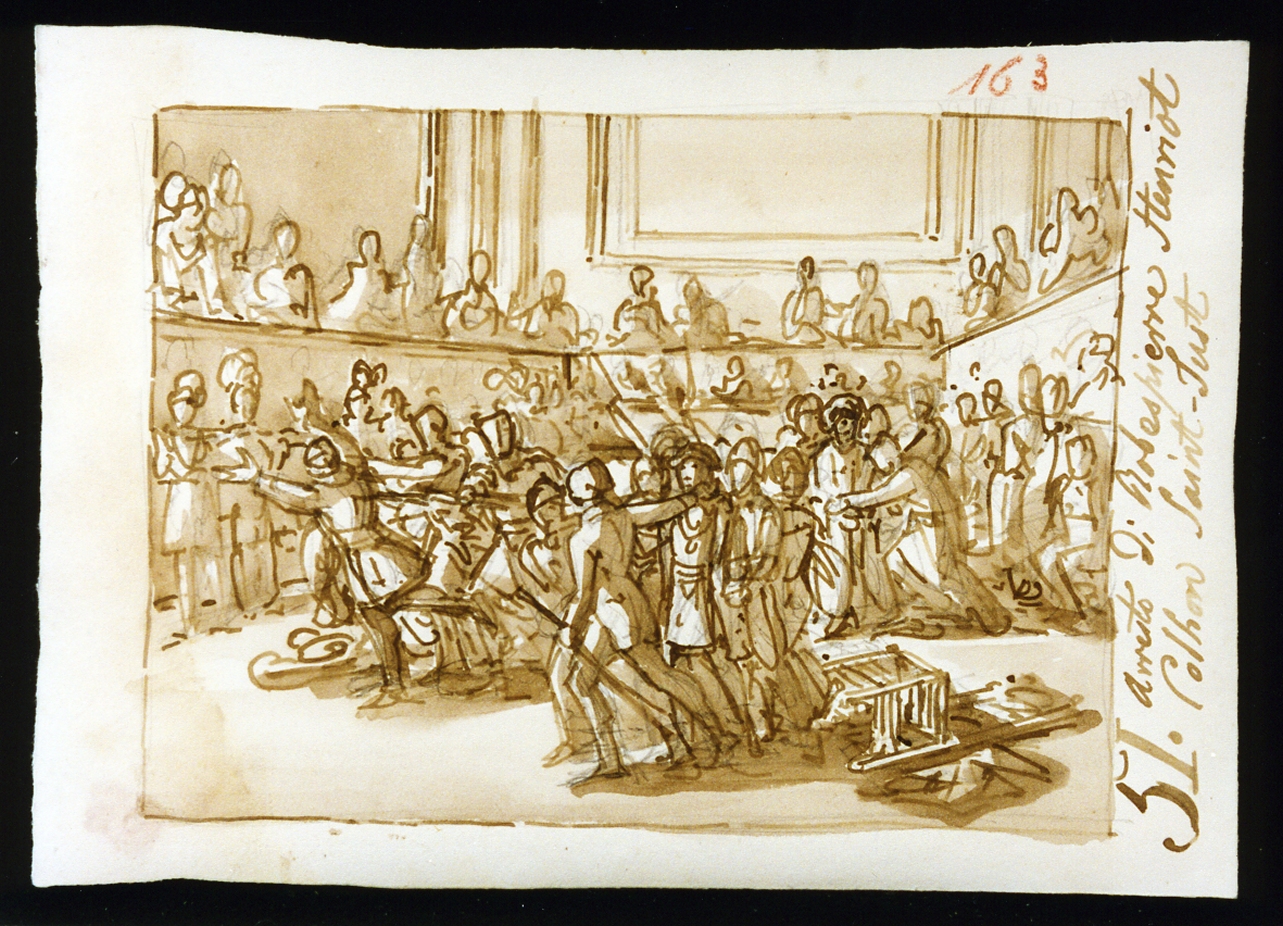 arresto di Robespierre (disegno) di De Vivo Tommaso (sec. XIX)