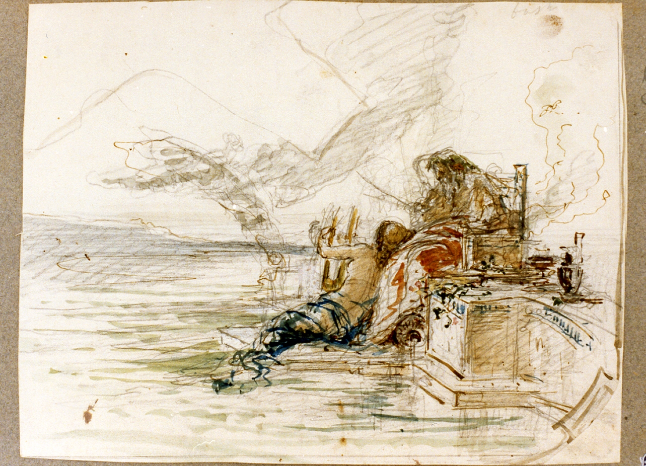 studio della sirena Partenope (disegno) di Dalbono Eduardo (fine/inizio secc. XIX/ XX)