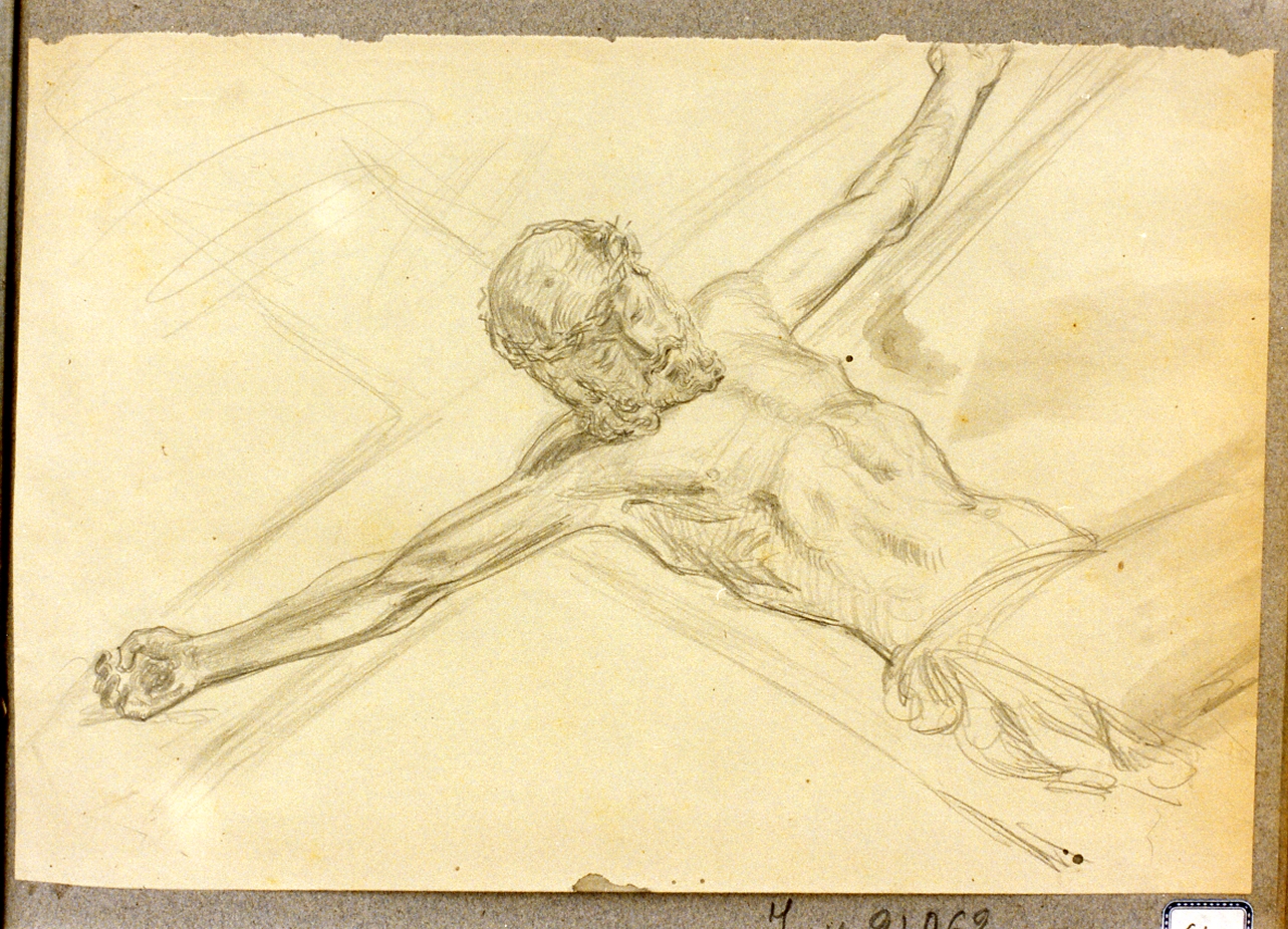 studio di crocifisso (disegno) di Dalbono Eduardo (fine/inizio secc. XIX/ XX)