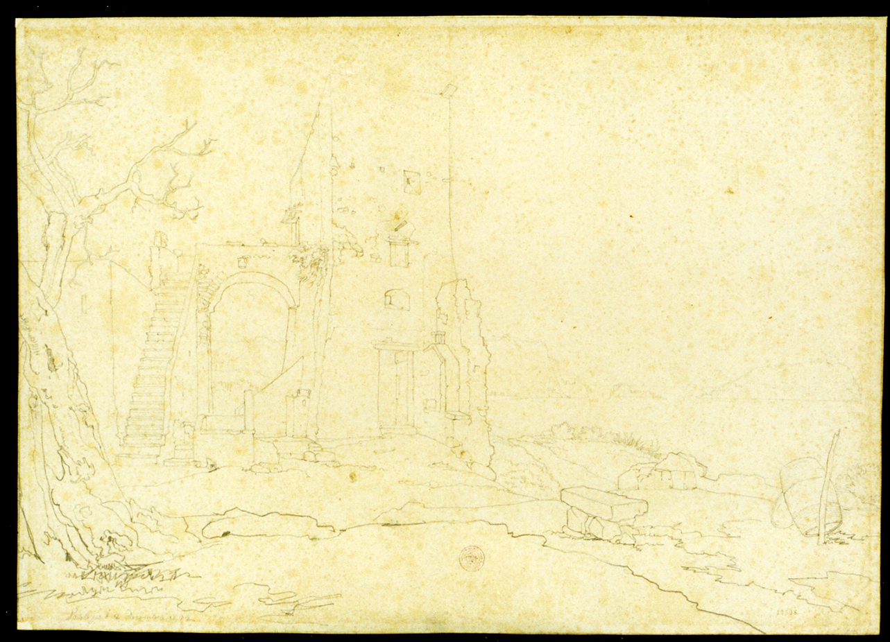 studio di casolare (disegno) di Vianelli Achille (sec. XIX)