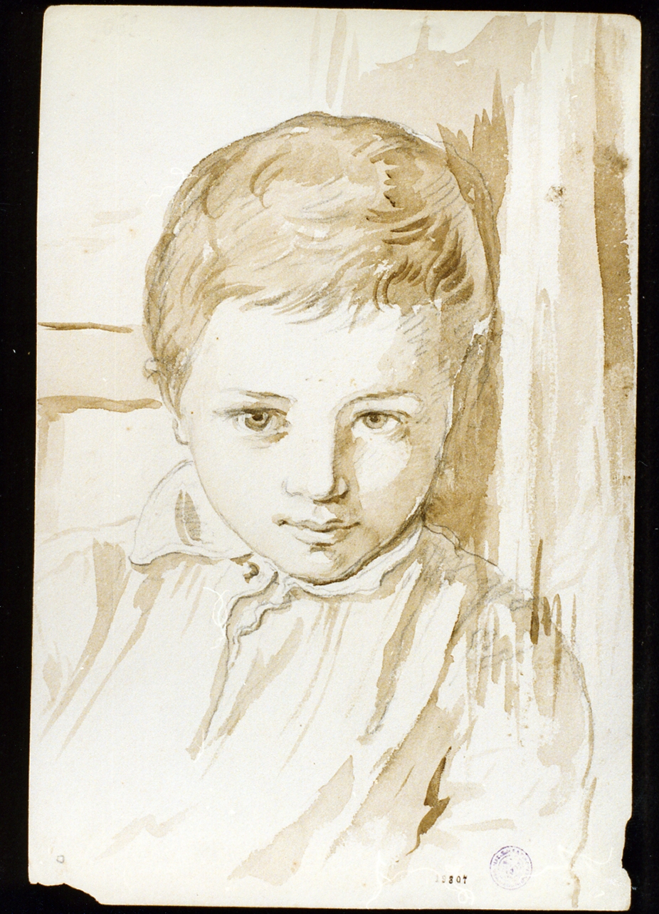 studio di ritratto di fanciullo (disegno) - ambito napoletano (secc. XIX/ XX)