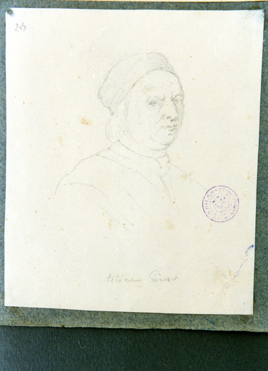 ritratto di maschile (disegno) di Vervloet Frans (secondo quarto sec. XIX)