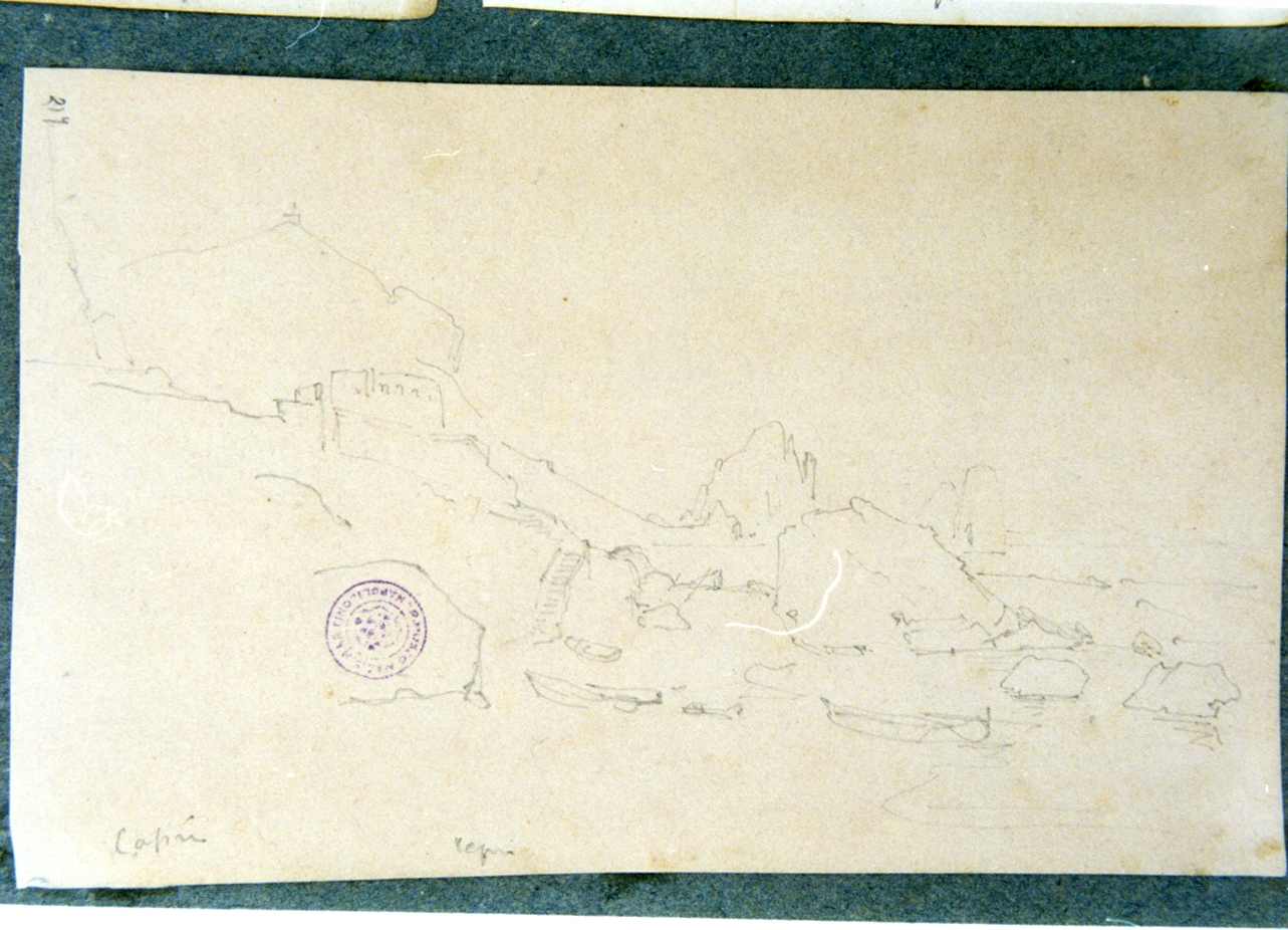 studio di paesaggio caprese (disegno) di Vervloet Frans (secondo quarto sec. XIX)