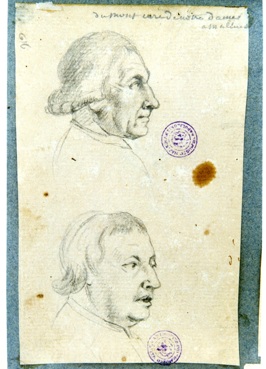 studio di volti maschili di profilo (disegno) di Vervloet Frans (secondo quarto sec. XIX)