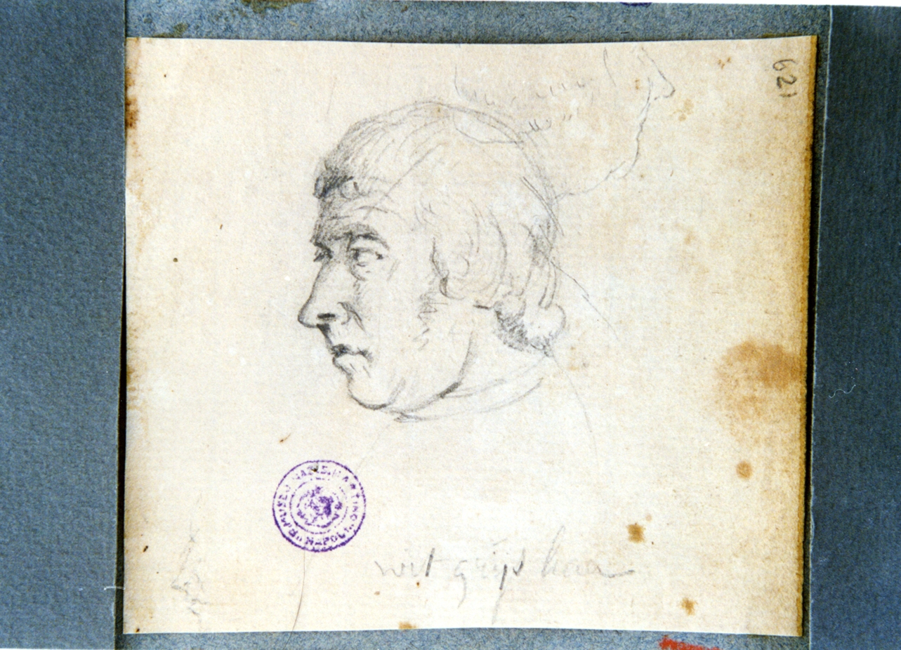 studio di volto maschile di profilo (disegno) di Vervloet Frans (secondo quarto sec. XIX)