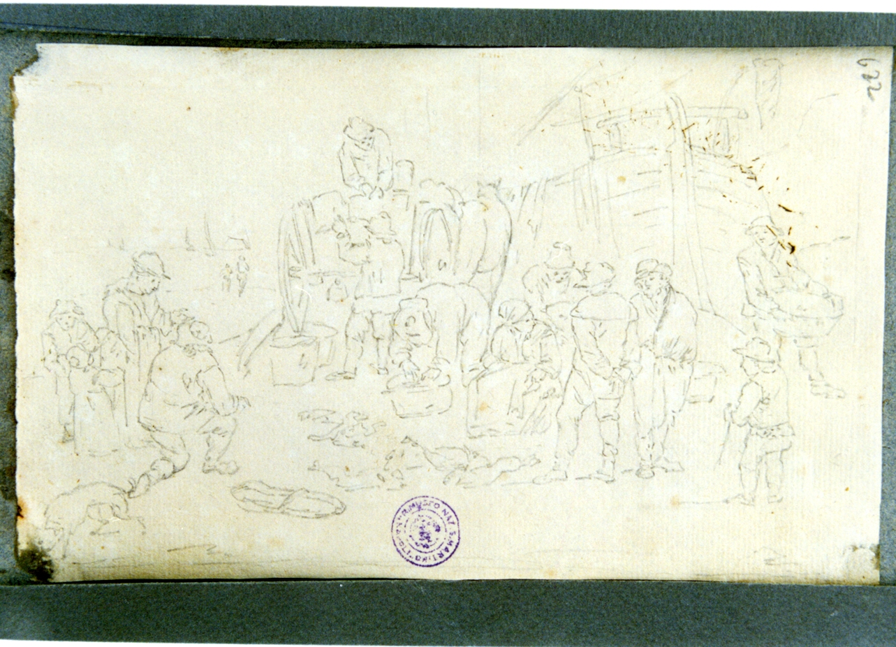 studio di scena campestre (disegno) di Vervloet Frans (secondo quarto sec. XIX)