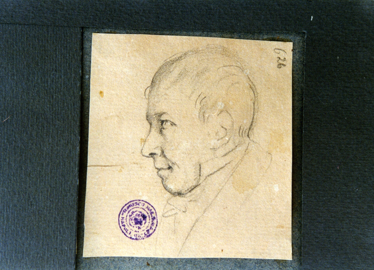 studio di volto maschile di profilo (disegno) di Vervloet Frans (secondo quarto sec. XIX)