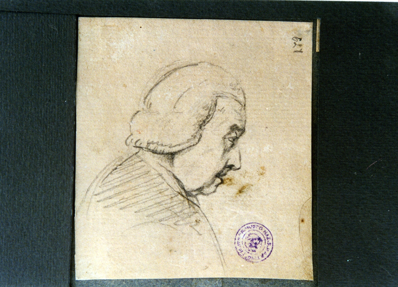 studio di volto maschile di profilo (disegno) di Vervloet Frans (secondo quarto sec. XIX)