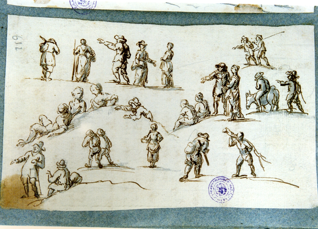 studio di contadini (disegno) di Vervloet Frans (secondo quarto sec. XIX)