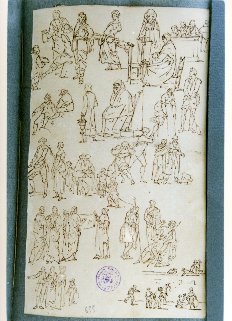 studio di figure varie (disegno) di Vervloet Frans (secondo quarto sec. XIX)