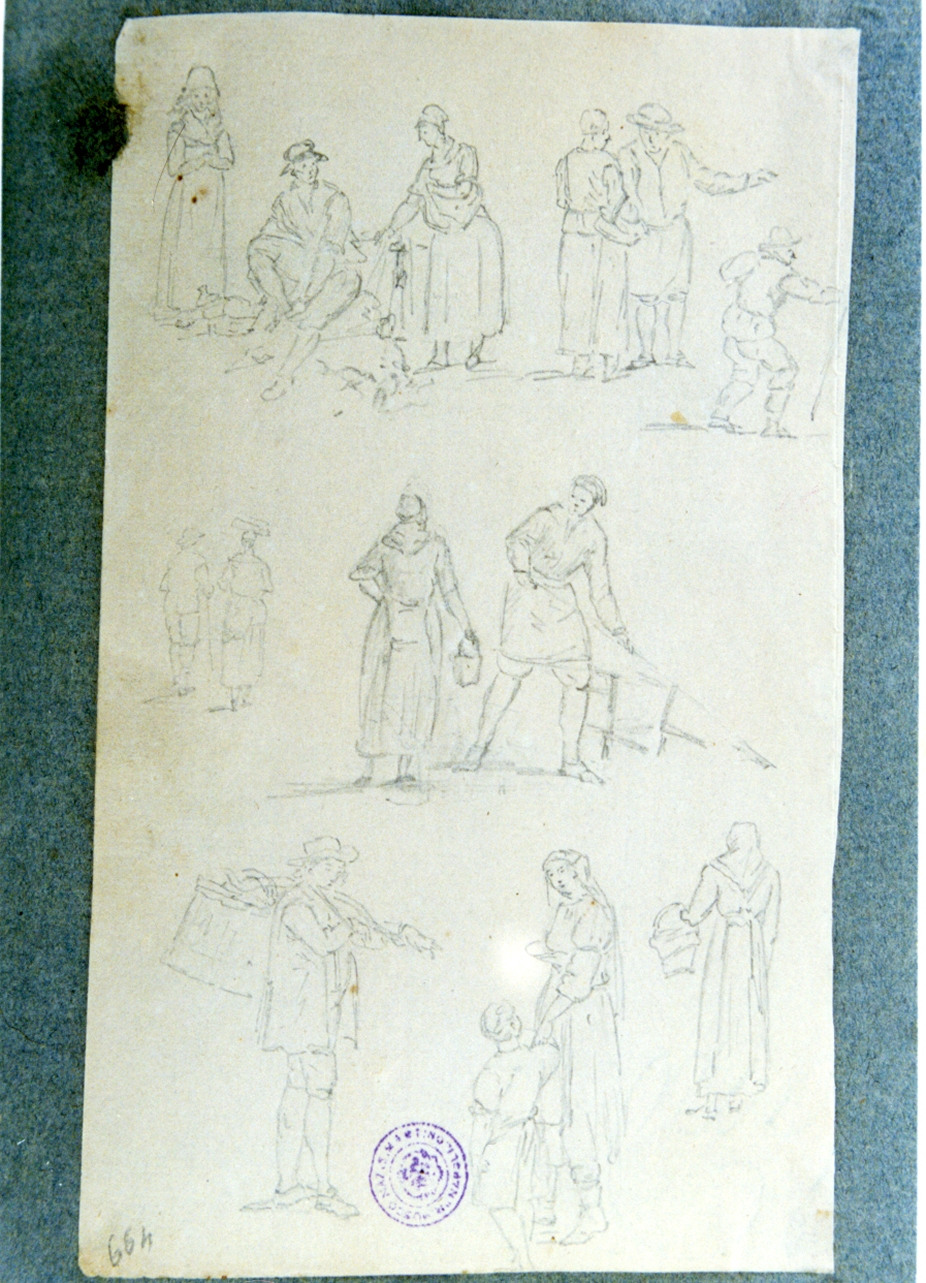 studio di figure varie (disegno) di Vervloet Frans (secondo quarto sec. XIX)