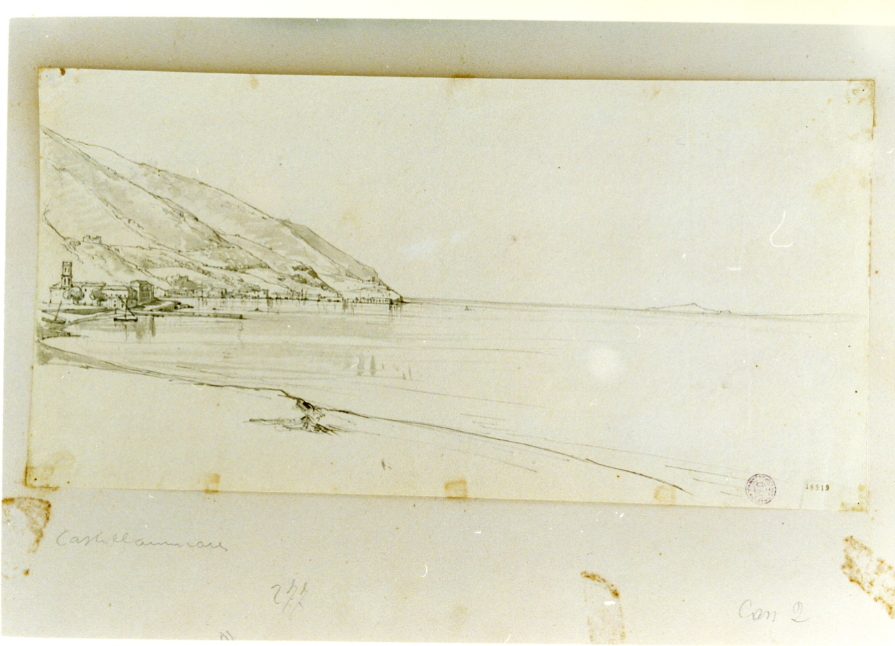 veduta di Castellammare di Stabia (disegno) di Gigante Giacinto (sec. XIX)