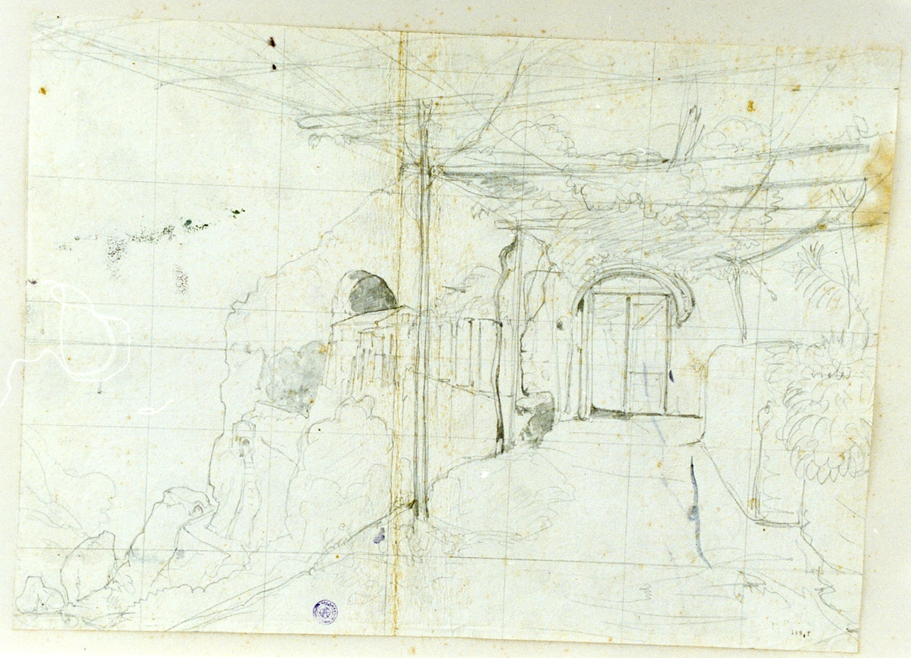 studio del convento dei Cappuccini ad Amalfi (disegno) di Gigante Giacinto (sec. XIX)