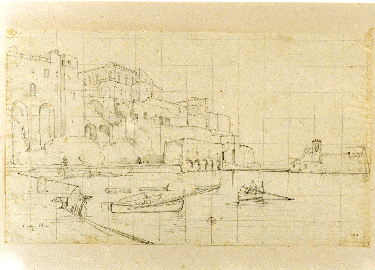 veduta del porto di Pozzuoli (disegno) di Gigante Giacinto (sec. XIX)