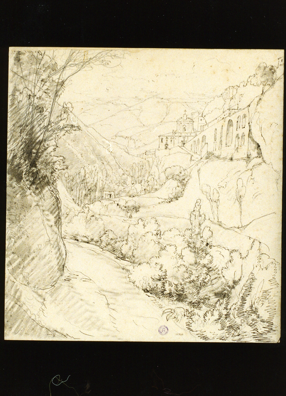 studio della Badia di Cava dei Tirreni (disegno) di Gigante Giacinto (sec. XIX)