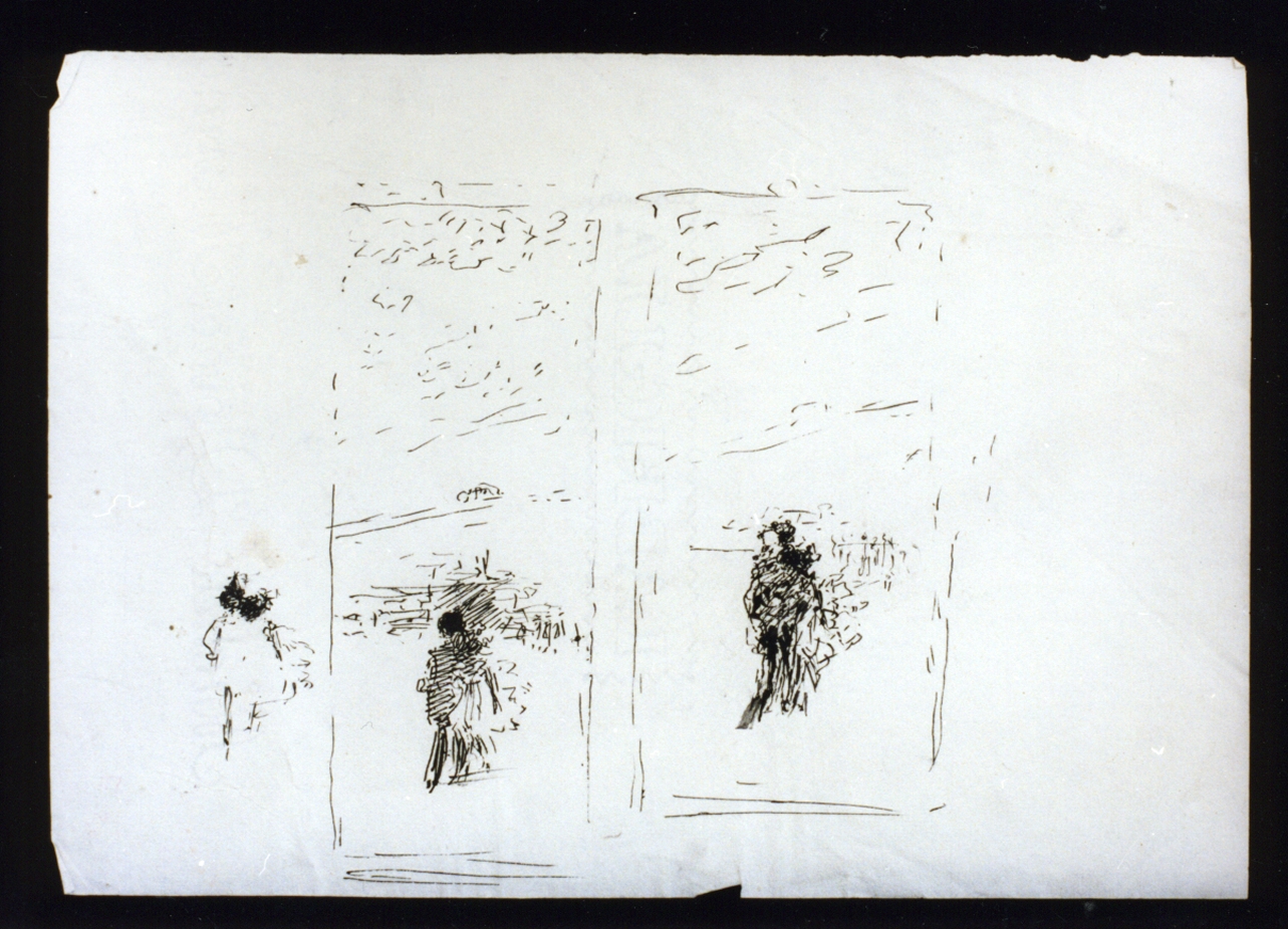 studio di figure viste di spalle (disegno) di Vetri Paolo (fine/inizio secc. XIX/ XX)