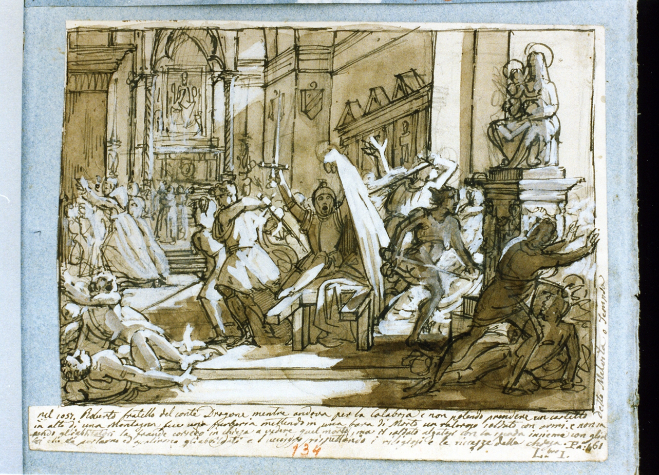 episodio della vita di Roberto il Guiscardo (disegno) di De Vivo Tommaso (sec. XIX)