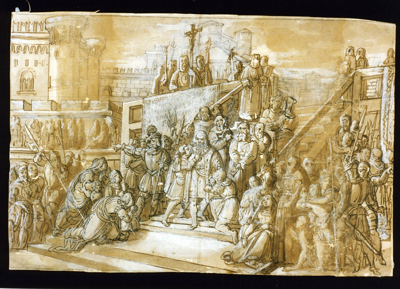 Barone Coppola decapitato a Castelnuovo (disegno) di De Vivo Tommaso (sec. XIX)