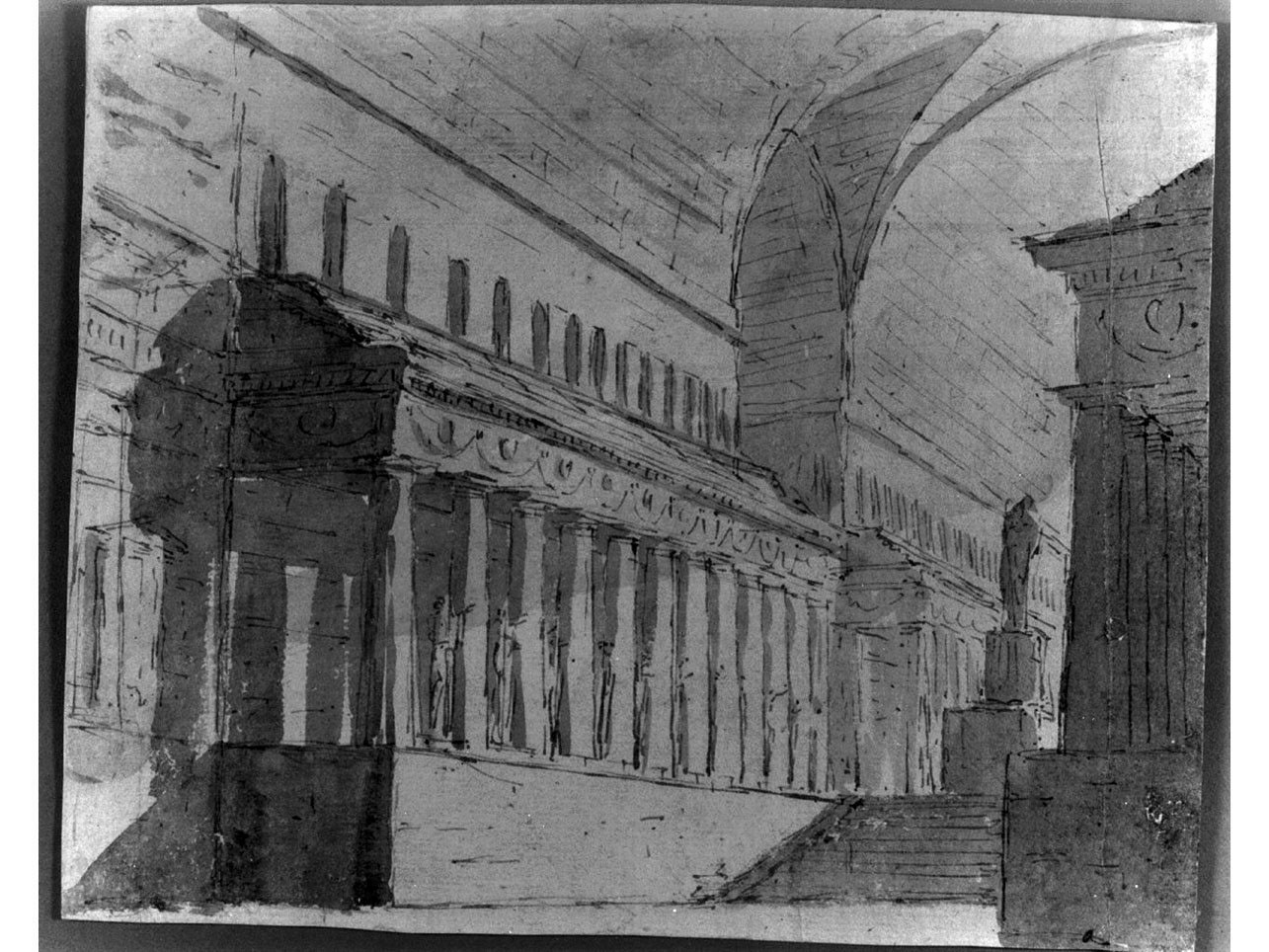 portico (disegno) di Niccolini Antonio (sec. XIX)