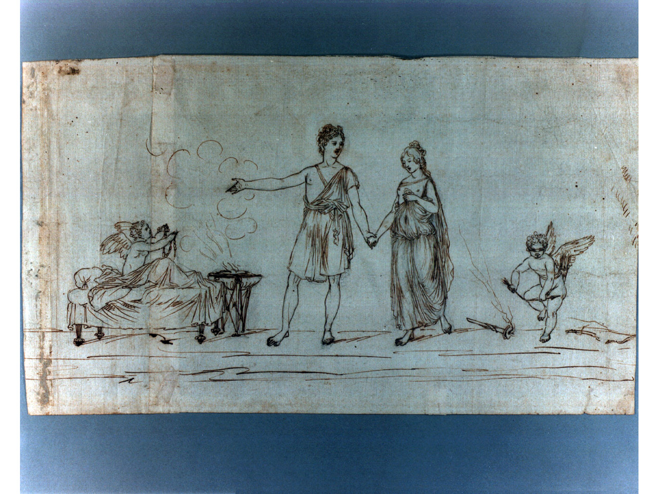 figure con amorini (disegno) di Niccolini Antonio (sec. XIX)