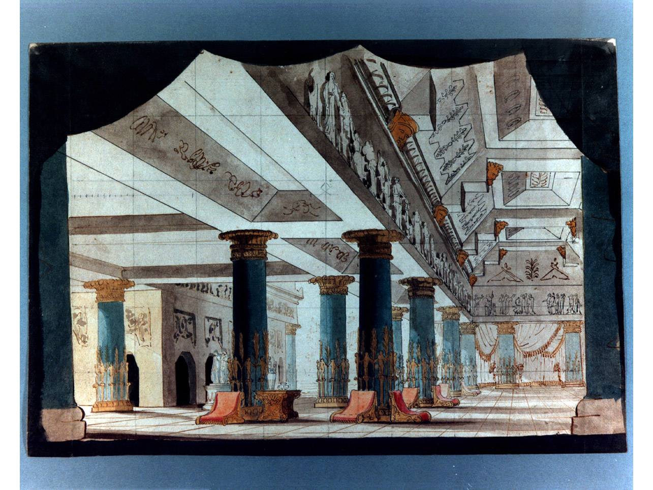 sala ipostila (disegno) di Niccolini Antonio (sec. XIX)