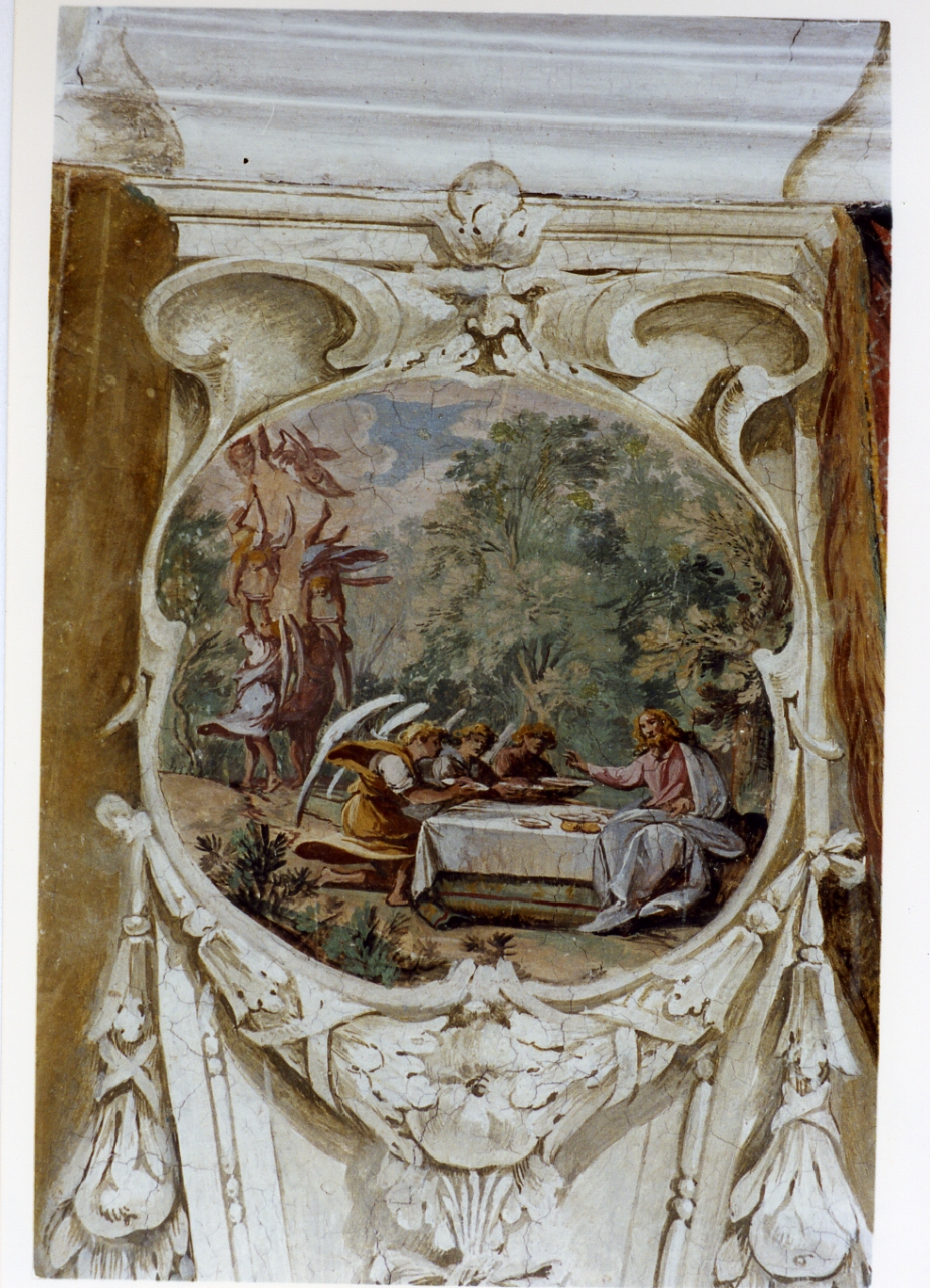 Cristo servito dagli angeli (dipinto) di Gargiulo Domenico detto Micco Spadaro (sec. XVII)